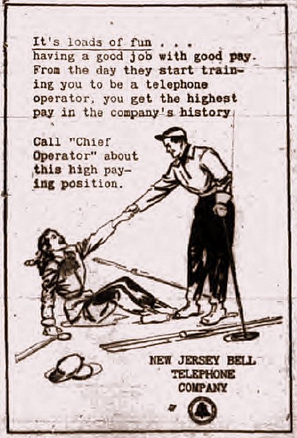 New Jersey Bell Telephone Company want ad, December 1946