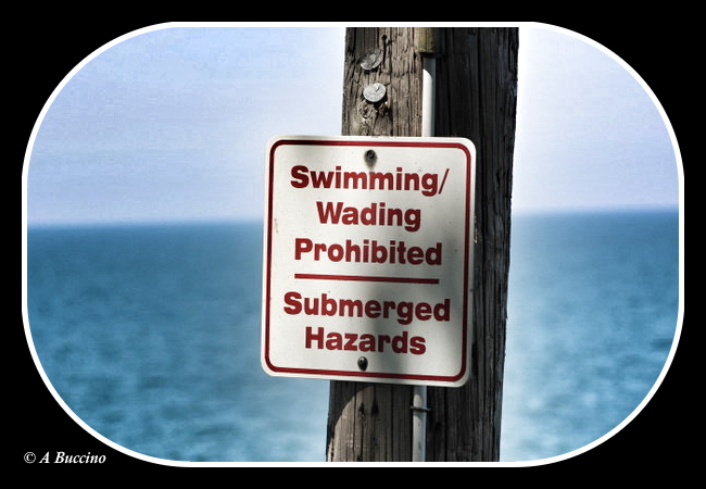 Swimming, Wading, Prohibited, Submerged Hazards, Willoughby Ohio,  A Buccino 