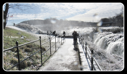 Cold, misty, ice spray, Art in Ice, Paterson Great Falls,  A Buccino