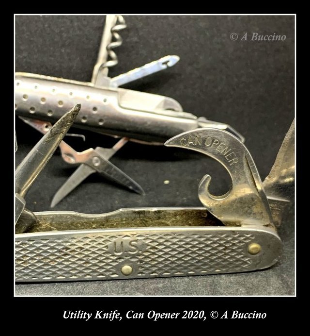 Utility Knife, Dad's Legacy, can opener, Lockdown Lightbox 2020,  A Buccino, Nutley NJ