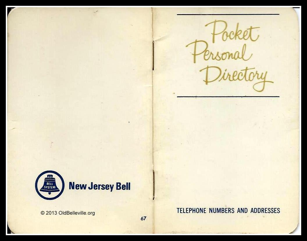 NJ Bell telephone personal pocket directory - buccino