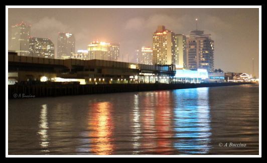 Mississippi River, NOLA Skyline, New Orleans, Night Photography,  Anthony Buccino