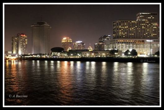Mississippi River, NOLA Skyline, New Orleans skyline, Night Photography,  Anthony Buccino