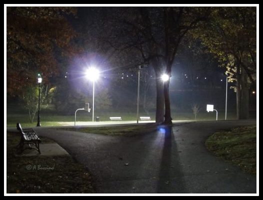 Yanticaw Park, basketball court, Nutley NJ, Night Photography,  Anthony Buccino