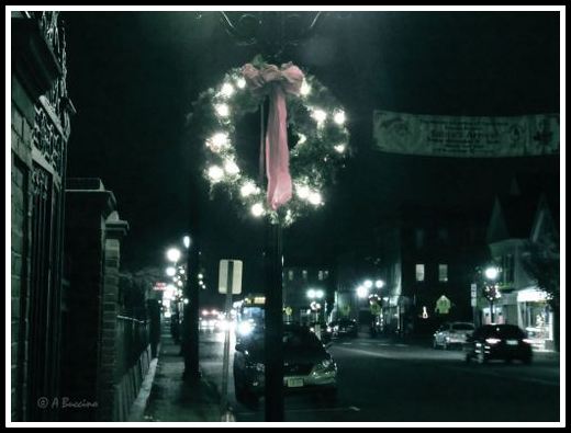 Street photo, Christmas, Nutley NJ, Night Photography,  Anthony Buccino