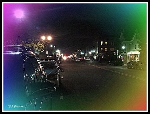 street photo, Franklin Ave, Nutley NJ, Night Photography,  Anthony Buccino