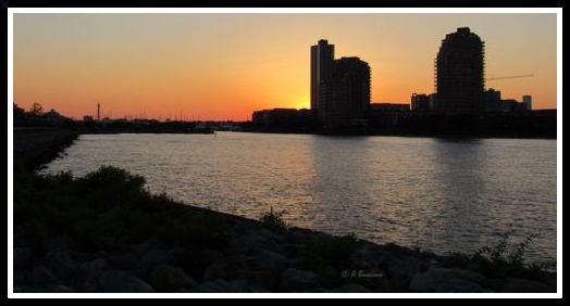 Jersey City, sunset, water scene, Night Photography,  Anthony Buccino