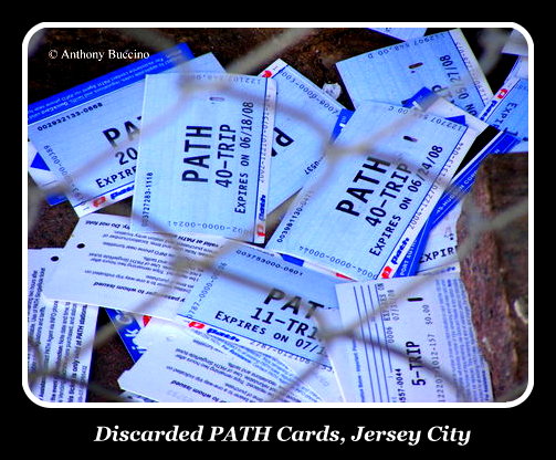 PATH trip tickets trash, Exchange Place, Jersey City NJ  Anthony Buccino