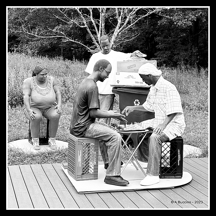 No Way!, b/w, Seward Johnson, Willowwood Arboretum, ABuccino 