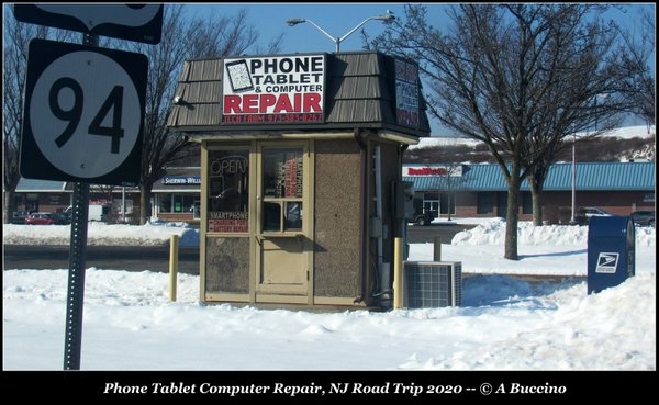 U.S. Route 94, Sussex County, repair shop, snow, Northwest NJ Road Trip 2020,  A Buccino 