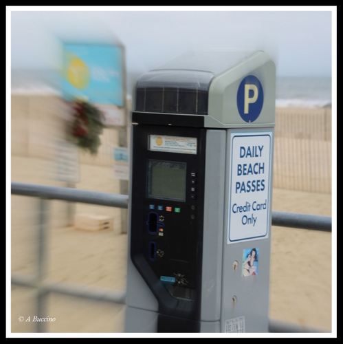 Daily Beach Passes, Credit Card Only, Winter Boardwalk, Asbury Park NJ, December 2022 © A Buccino