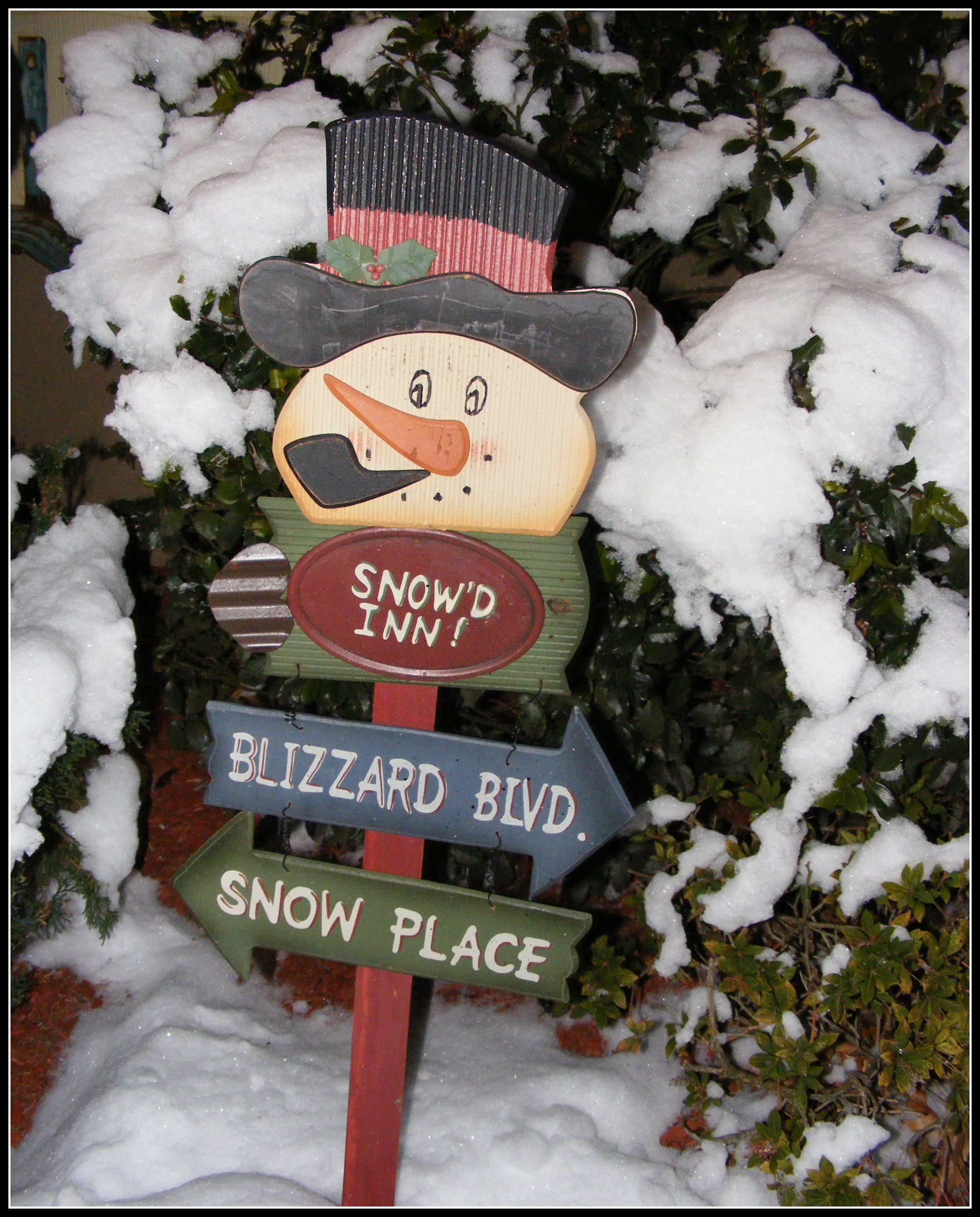 Lawn ornament, Blizzard Blvd, Snow Place, Snow'd Inn