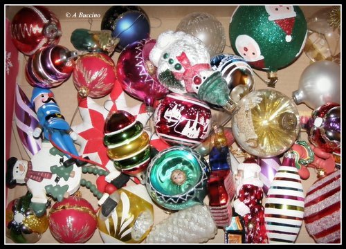 Ornaments survived the Labrador Retriever tree crash!