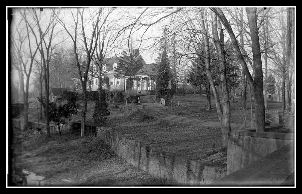 Kingsland Manor, Nutley NJ, glass plate negative photo by NF Carryl circa 1890s. John Demmer historian restoration