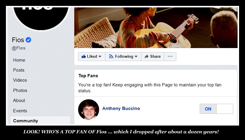 Fios TOP FAN - Anthony Buccino - switched to #Optimum