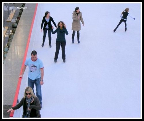 Happy lunch hour skaters not worried Rockefeller Center Christmas tree will fall on their heads