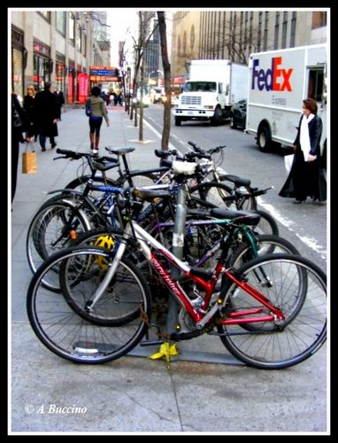 Bike parking. Come back later, yours may still be here? Street photoography