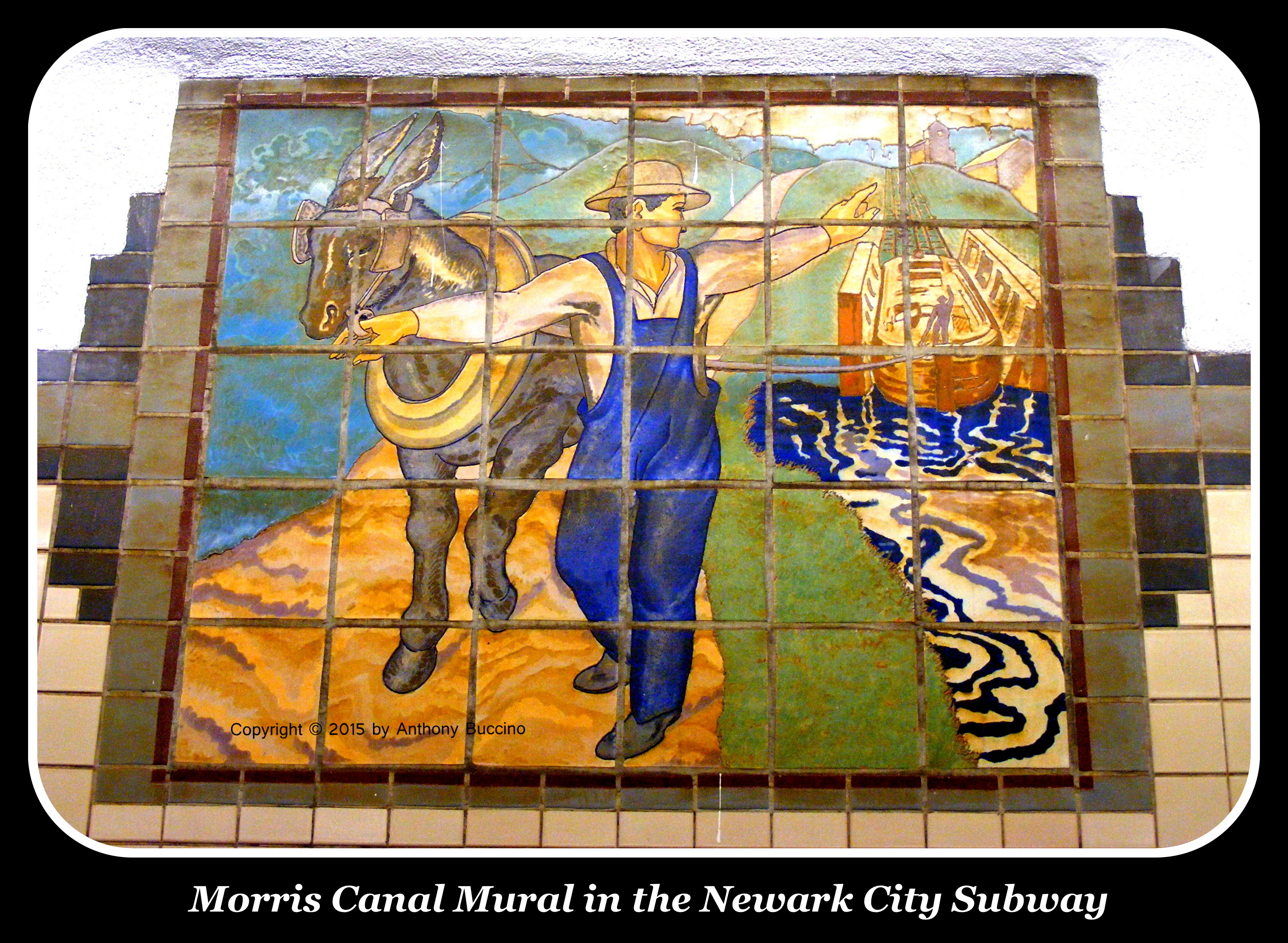 WPA Mural, Newark City Subway, Morris Canal - photo Anthony Buccino