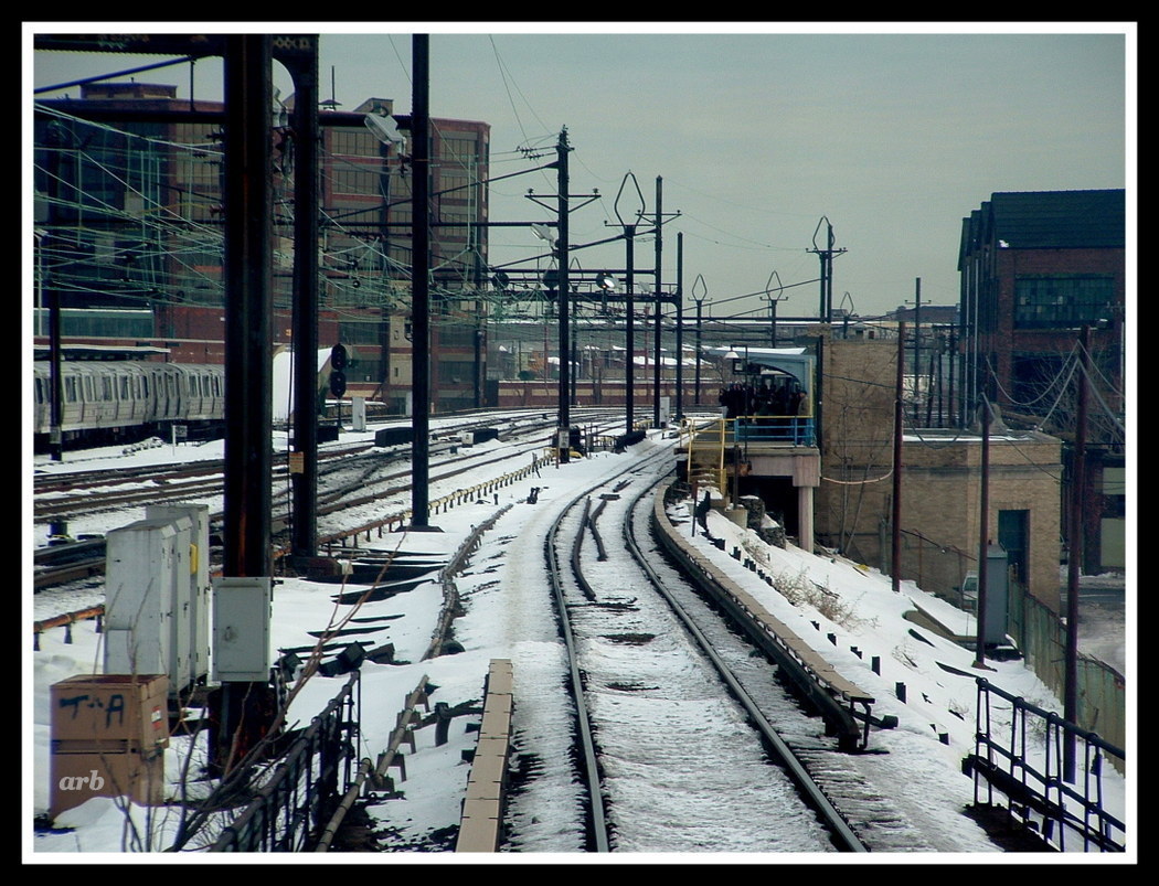 PATH station, Harrison, NJ. snow - by Anthony Buccino