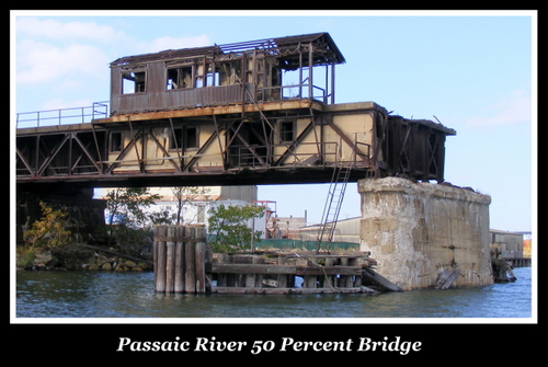 Passaic River, remnant bridge, photo Anthony Buccino