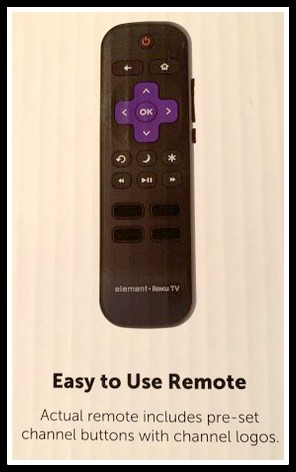Roku TV Remote. Must use to turn TV On/Off. volume on side-ugh