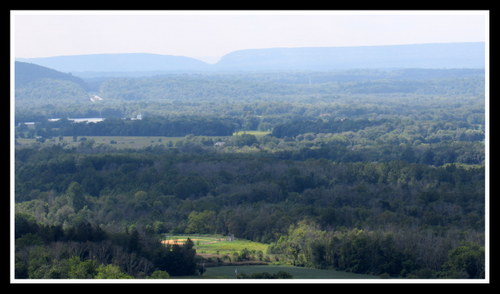 Delaware Water Gap, hazy view, I-80E Scenic Lookout, Allamuchy NJ, 2023,  A Buccino