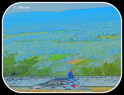 Water Gap, Taking a break, I-80E Scenic Lookout, Allamuchy NJ, 2023,  A Buccino