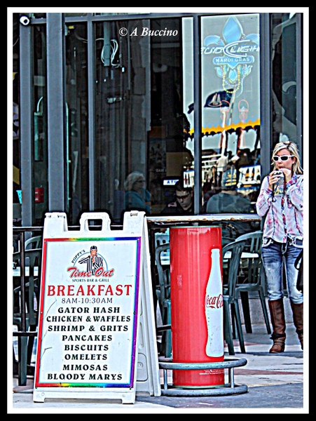 TIME OUT sports bar & grill, BREAKFAST, Gator Hash, Shrimp & Grits, 2015  A Buccino 