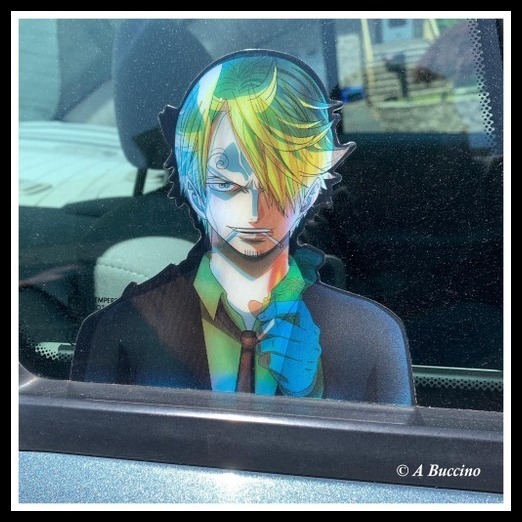 Creepy Car Passenger, decal, Nutley NJ, 2023 © A Buccino