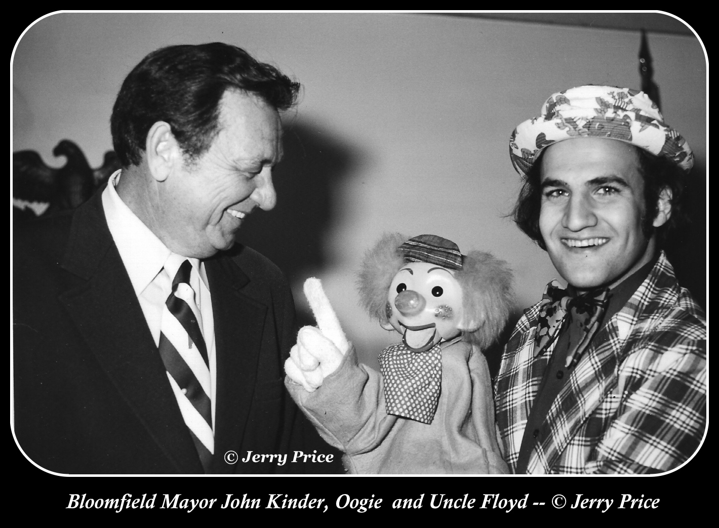 Wiseguy puppet Oogie cracks one at Bloomfield NJ Mayor John Kinder and Uncle Floyd -- © Jerry Price