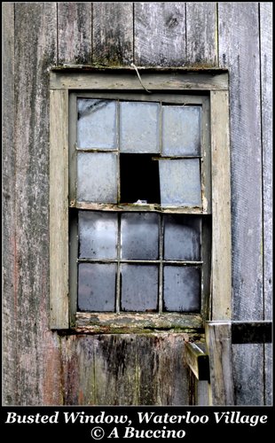 Busted Window, Waterloo Village, NJ, Morris Canal, landscape,  A Buccino