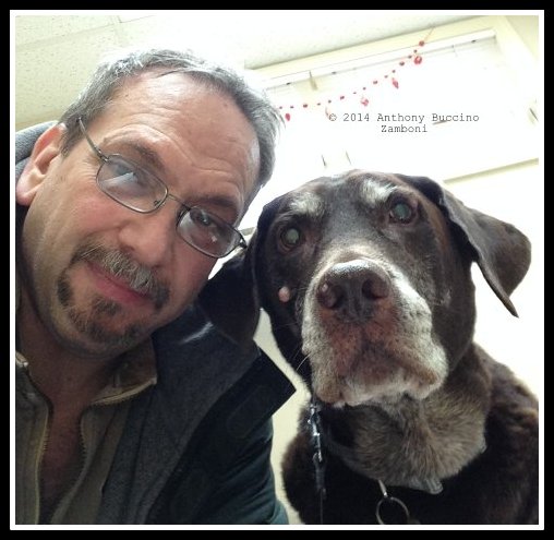 Anthony Buccino and Zamboni, last visit to the Vet