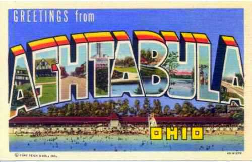 Greetings from Ashtabula Ohio - enhanced post card