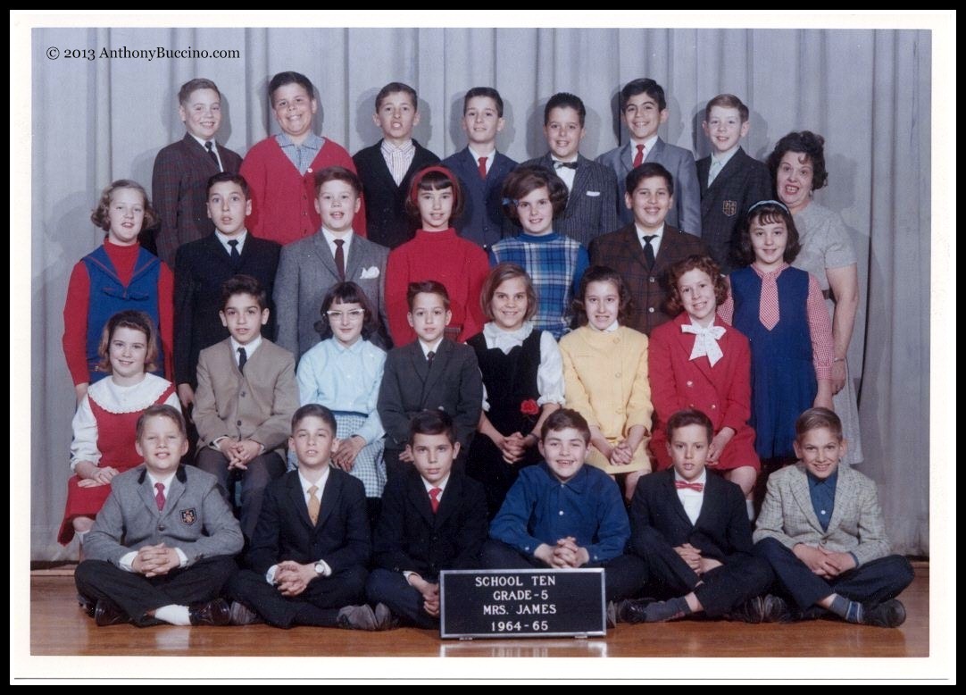 Smiling faces of Mrs. James' Grade5 class at School 10, 1964-65