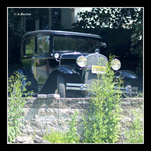 Blairstown city limits, old roadster, Classic antique, historic auto