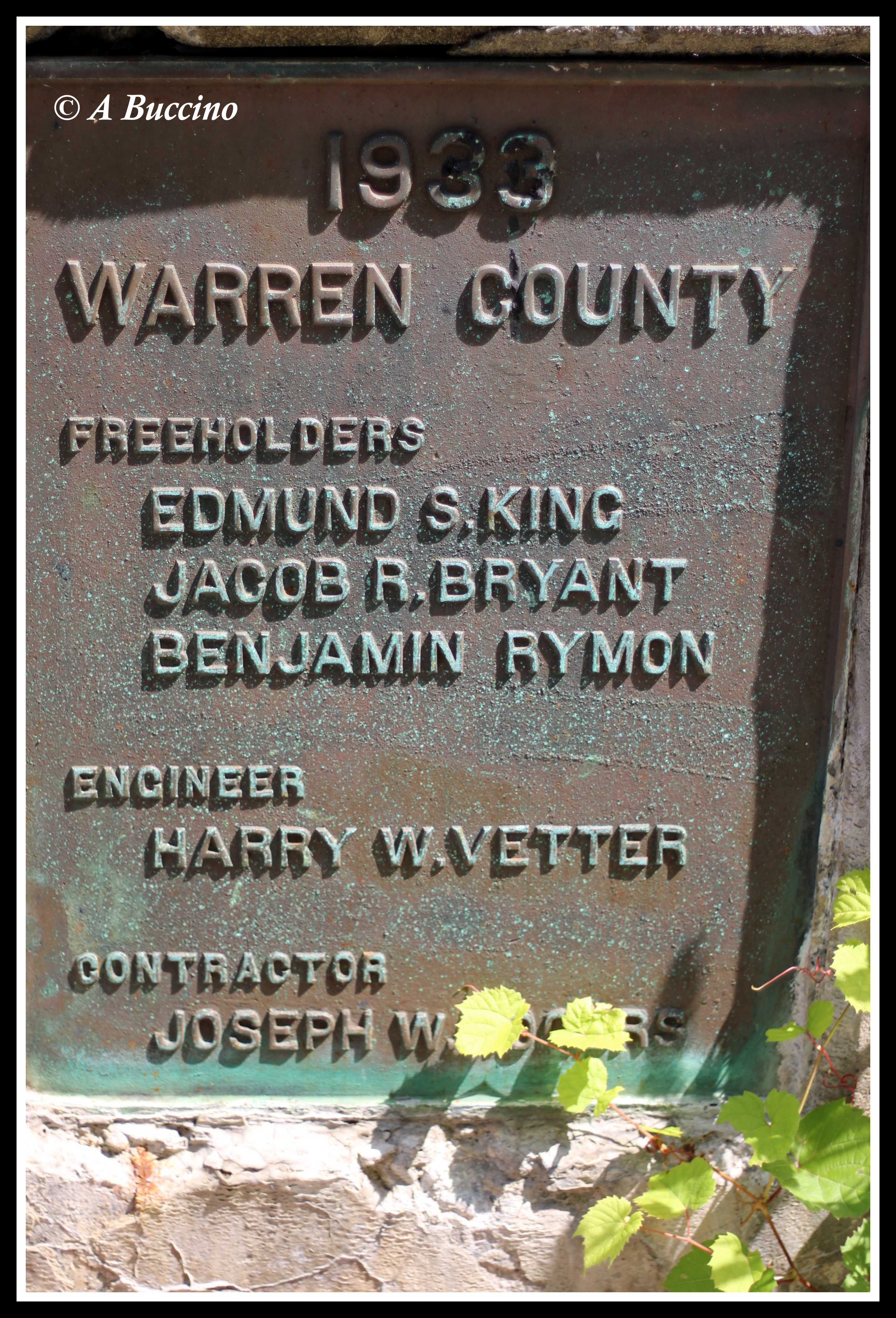 Warren County bridge, 1933, across trout stocked waters